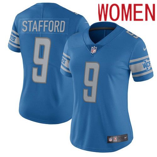 Women Detroit Lions #9 Matthew Stafford Nike Blue Vapor Limited NFL Jersey->women nfl jersey->Women Jersey